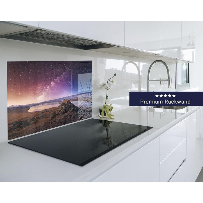 Кухонний фартух timalo зі скляним виглядом Акрилове скло 2 мм Бризкозахисна стіна для плити, скляний фартух, акрилова скляна настінна панель, захисна панель для фартуха Бетонно-блакитно-сірий (60x52 см, 204- Чумацький Шлях)