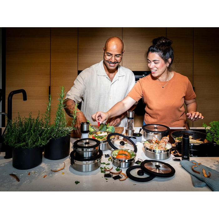 Кришка RSLE FLEXX 2GO з нержавіючої сталі з затискачами для ланч-боксу, силіконовий обідок, герметична, силіконовий клапан, сріблясто-чорна, срібляста (кругла з нержавіючої сталі, кругла 1,4 л)