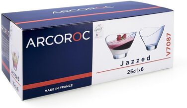 Скляна чаша для морозива Arcoroc ARC E5613 Jazzed, 6 шт. (250 мл, прозора)