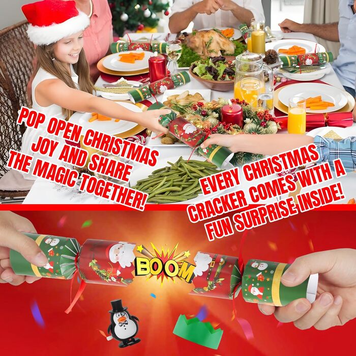 Набір з 6 різдвяних хлопавок із заводними іграшками Zhwidnerso