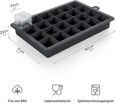 Силіконові формочки для льоду Blumtal 2x24 - Формочка для льоду - Силіконова формочка для льоду для кубиків льоду 2,6 см - 2 x формочки для льоду розміром M - Льодогенератор без BPA 2 шт. - Чорний, синій - Чорно-сині кубики M Чорний, синій - Чорно-синій