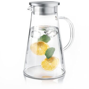 Скляний глечик з кришкою та ситечком 2 л Arendo