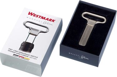 Штопор Westmark Blade/Clapp, в т.ч. відкривачка для пляшок, литий під тиском цинк/сталь, Ah-so, срібло, 6285556C (благородний матовий, декоратор і пробка)