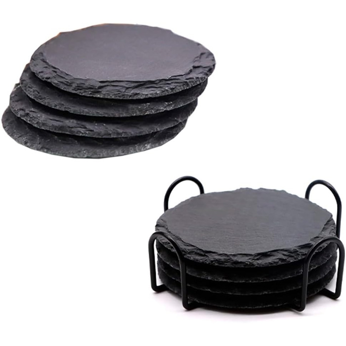 Набір підставок із натурального чорного сланцю 8 шт DiTFATOP