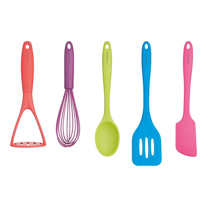 Набір кухонних аксесуарів, силікон, 5 пр.  COLOUR WORKS Brights Kitchen Craft