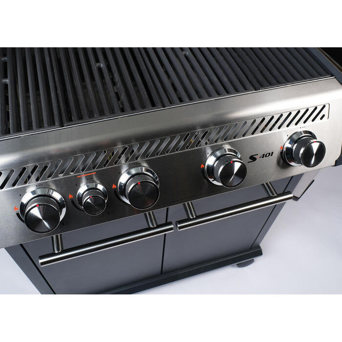 Газовый гриль SANTOS S-401 Black, с боковой горелкой, черный 900259 Код: 010954