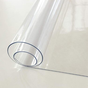 Прозора скатертина Ever Fairy, захисна плівка для столу з ПВХ 2,0 мм, килимок для кухні, їдальні, дерев&39яних меблів, захисний чохол (60 x 110 см) (прозора прямокутна 2 мм, 90 x 150 см (прямокутна))