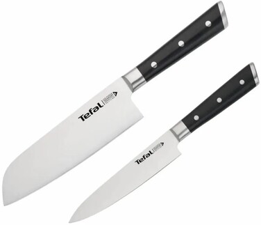 Набір ножів Tefal Ice Force, 2шт, нержавіюча сталь, пластик, чорний