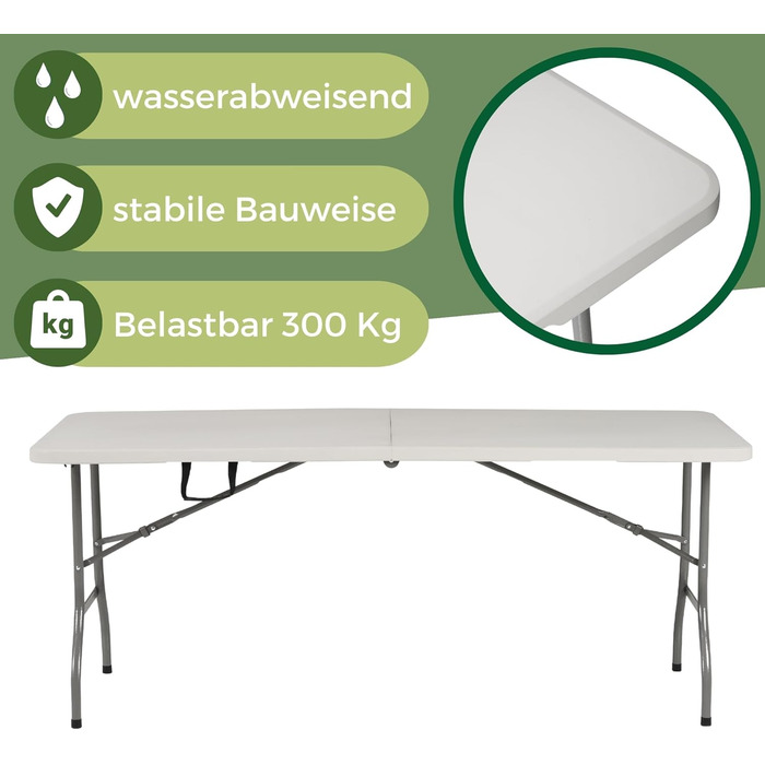 Розкладний стіл для кемпінгу білий ALBATROS