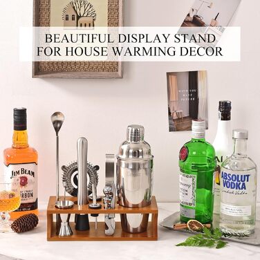 Набір для коктейлів з бамбуковою підставкою 17 предметів Eocolz