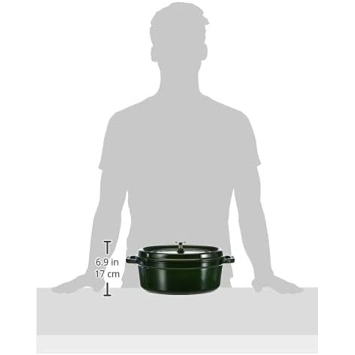 Кокот овальний 29 см, зелений базилік Staub