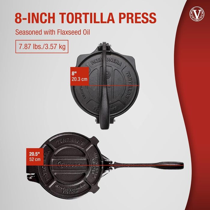 Пресс для тортильи ручной 20,3 см Victoria