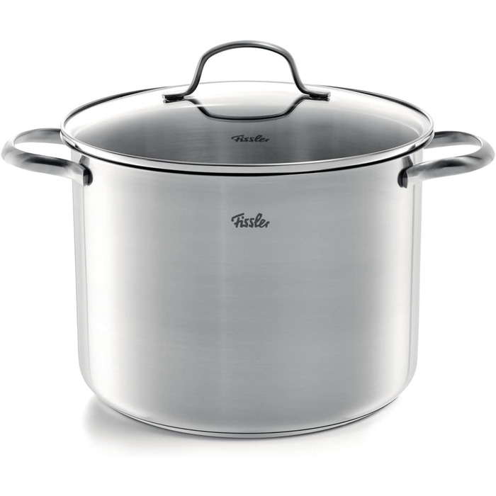 Набір посуду Fissler San Francisco/Нержавіюча сталь, 4 предмети, каструлі зі скляними кришками, індукційна (3 каструлі для приготування, 1 каструля для тушкування)