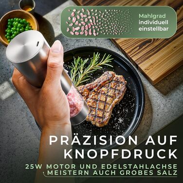 Набор из 2 мельниц для соли и перца на деревянной подставке WALDWERK