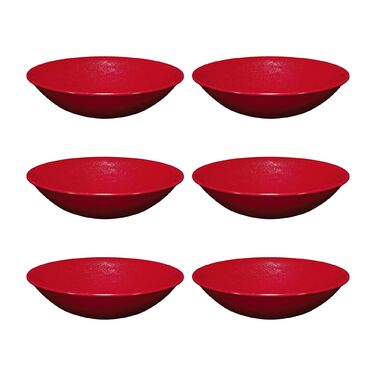 Набір меламінових мисок UP ware, миски у формі квітки для пасти, рису, супу та салату, без BPA, придатні для миття в посудомийній машині, ударостійкі, сині, 17,8 см, 6 предметів (блискучий пил)