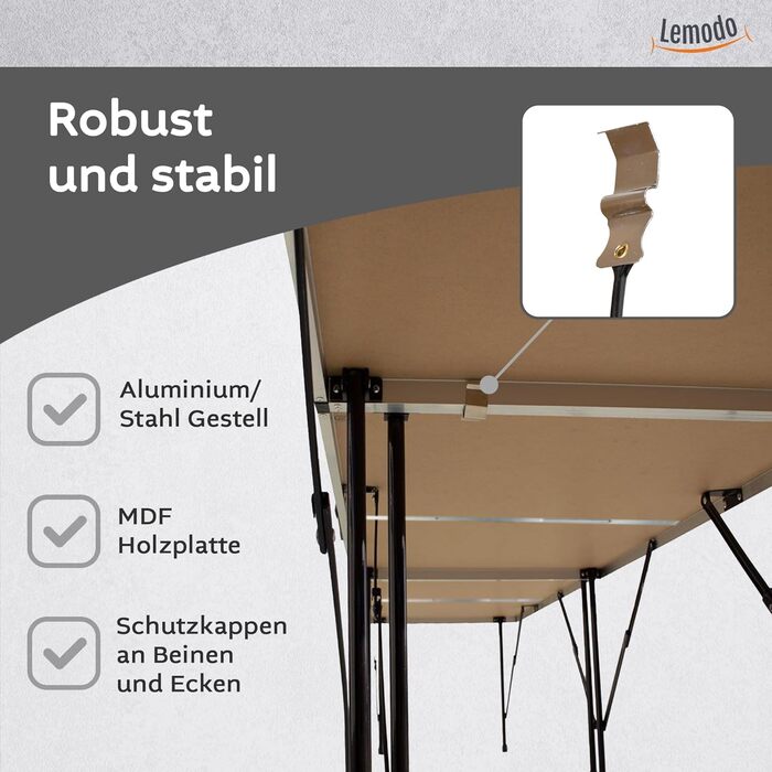 Складаний стіл для кемпінгу 3-секційний чорний Lemodo