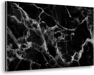 Алюмінієвий кухонний фартух CREARREDA, виготовлений в Італії, захищає плиту та стіну, миється та легко встановлюється, металевий фартух, 48 x 72 см (чорний мармур)