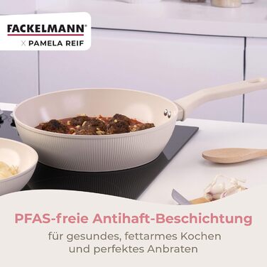 Сковорода глубокая 28 см с ребристым дизайном, пастельно-бежевый Pamela Reif Fackelmann