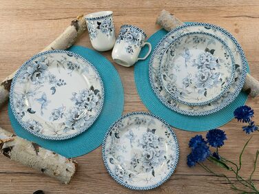 Набор посуды на 4 персоны, 16 предметов, синий Vintage Garden Creatable