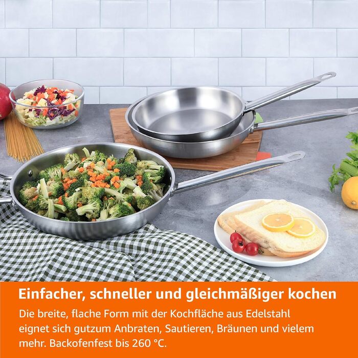 Набор 3-х сковородок 20, 24 и 30 см Amazon Basics