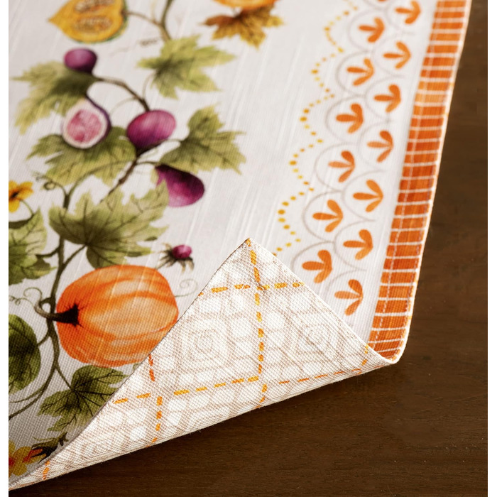 Бавовняні килимки для серветок, набір з 4 шт. , декоративні килимки для серветок, пасхальні килимки, що миються, для свят, вечерь, весни, літа (33 см x 48 см) (20 - Гарбузовий сад - Хмарно-кремовий), 39Hermine 100