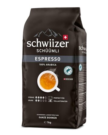 Кофе в зернах 100% арабика, 1 кг Espresso Schwiizer Schüümli