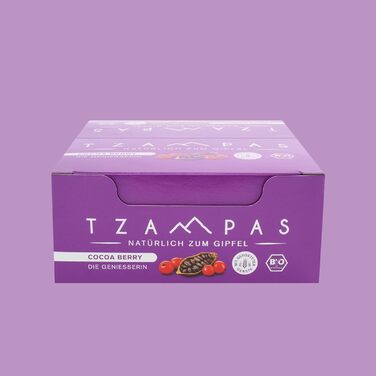 Енергетичні батончики зі смаком какао та смородини 16 x 40 г, Cocoa Berry TZAMPAS