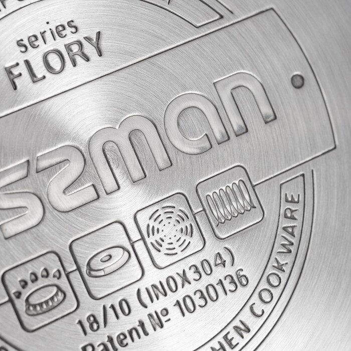 Набір посуду Fissman 6 предметів FLORY зі скляними кришками нержавеющая сталь (5836)