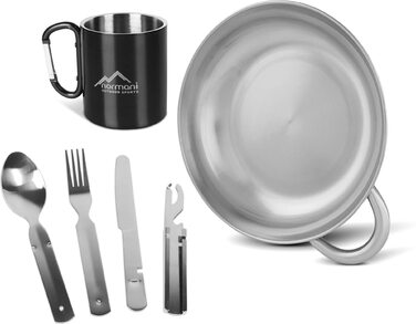 Набір туристичного посуду 6 предметів чорний normani