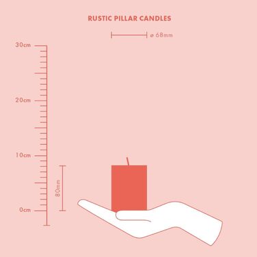 Свічки Bolsius Rustic Pillar - Оливково-зелені - Набір з 4 шт. - Декоративні побутові свічки - Час горіння 60 годин - Без запаху - Натуральний рослинний віск - Без пальмової олії - Оливково-зелені (8 x 7 см, охра-жовті)