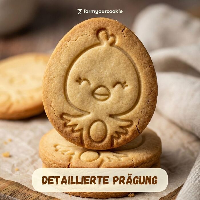 Набір із 3 формочок для пасхального печива, смугастий візерунок у вигляді пасхального яйця, кролик, 2 в 1 зі штампом, 5 x 4 см, можна мити в посудомийній машині, екологічно чистий, стійкий до іржі (пасхальне яйце у формі курчати (7x5 см))