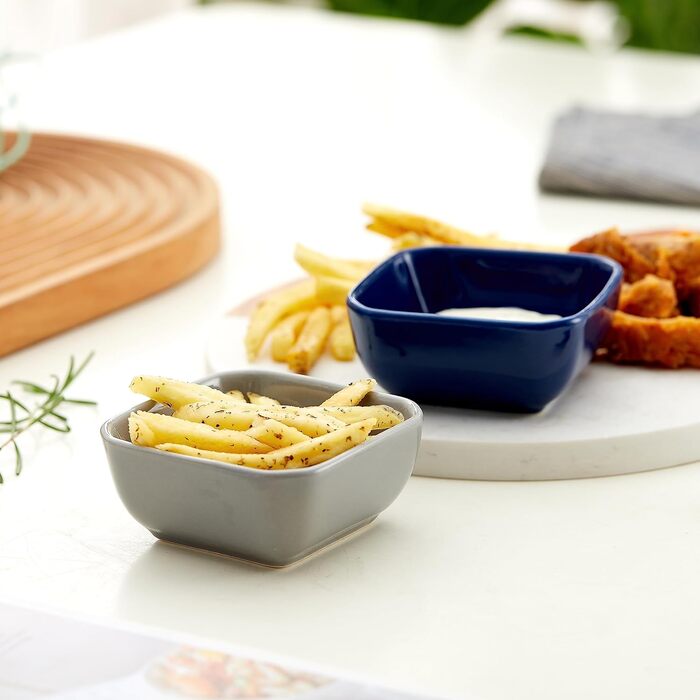 Набор из 6 керамических мисок для соусов 0,09 л, синий Swuut