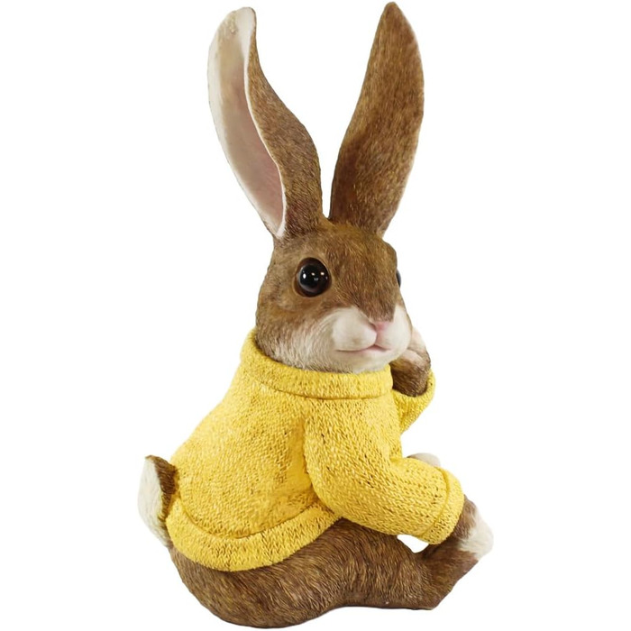 Декоративні фігурки великодніх зайчиків жовтий светр colourliving