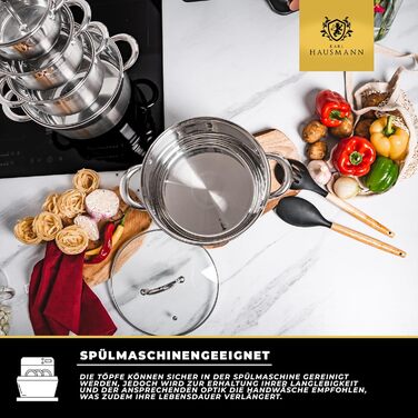 Кастрюля 5 л из нержавеющей стали со стеклянной крышкой 24 см KARL HAUSMANN