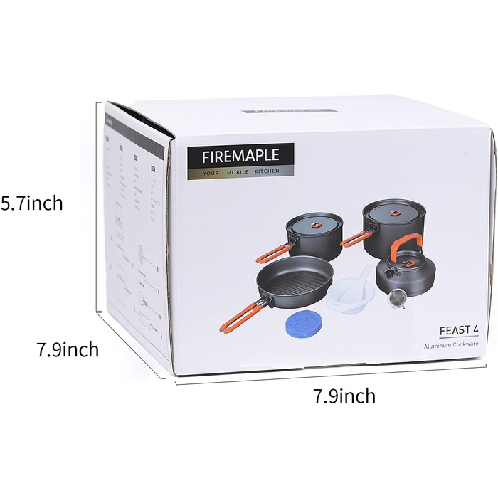 Набір посуду для кемпінгу помаранчевий Fire-Maple