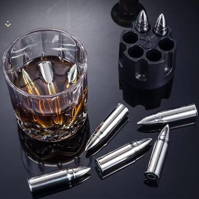 Набір з 6 каменів для віскі у вигляді набоїв YUEMING