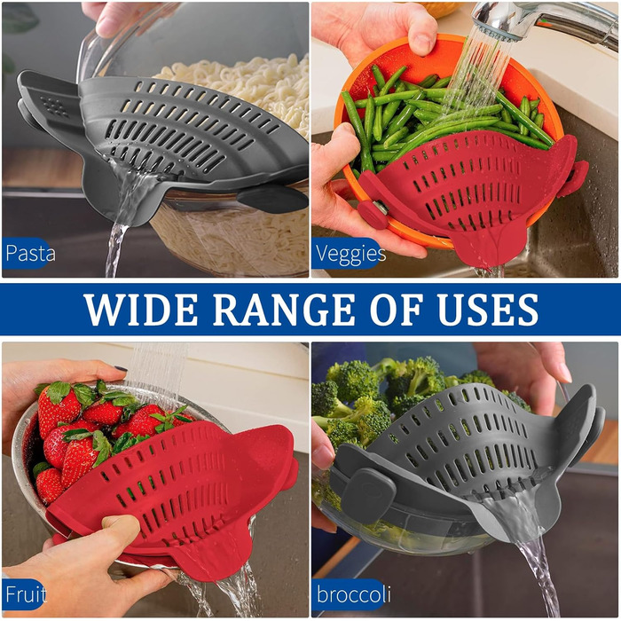 Силиконовые дуршлаги с зажимом 2 шт KATLKIU