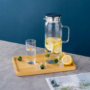 Скляний глечик з кришкою 2 шт по 1,8 л Liuruiyu