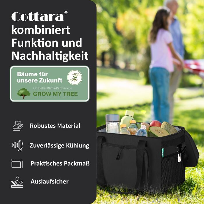 Складана водонепроникна термосумка 30 л чорна COTTARA