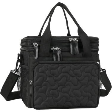 Ізольована сумка-холодильник, ланчбокс, сумка, посуд, сумочка, сумка-холодильник для обідів, ізольована термосумка для одноденних поїздок у парк, на роботу (чорна)