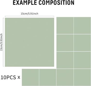 Водонепроникні клейкі наклейки на плитку для кухні 15 х 15 см 20 шт RMJCXYS
