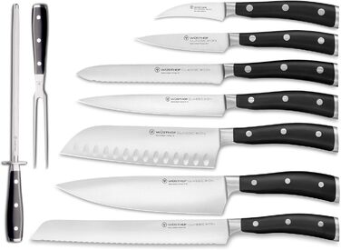 Набор ножей WSTHOF Classic Ikon, 9 предметов (черный)