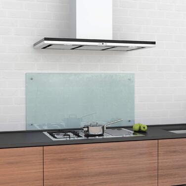 Скляний кухонний фартух BIJON, скляний фартух для варильної поверхні, скляна настінна панель, кухонна стіна - скляний фартух із зазором від стіни 0 мм, 60 x 140 см, включаючи монтажний комплект (70x110 см, матове скло)