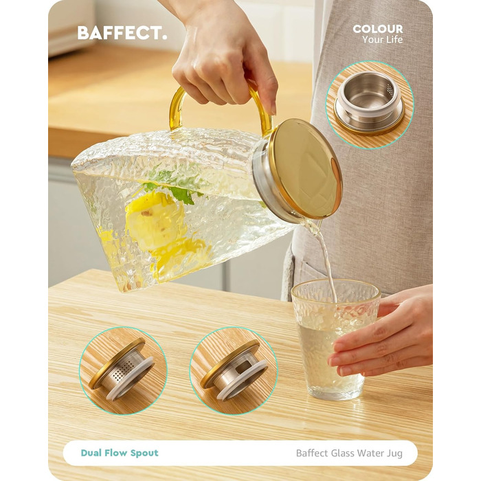 Стеклянный кувшин с крышкой 1,8 л ледяной эффект Baffect