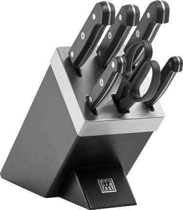 Набор из 5 ножей с ножницами и затачивающим блоком, черный Gourmet Zwilling