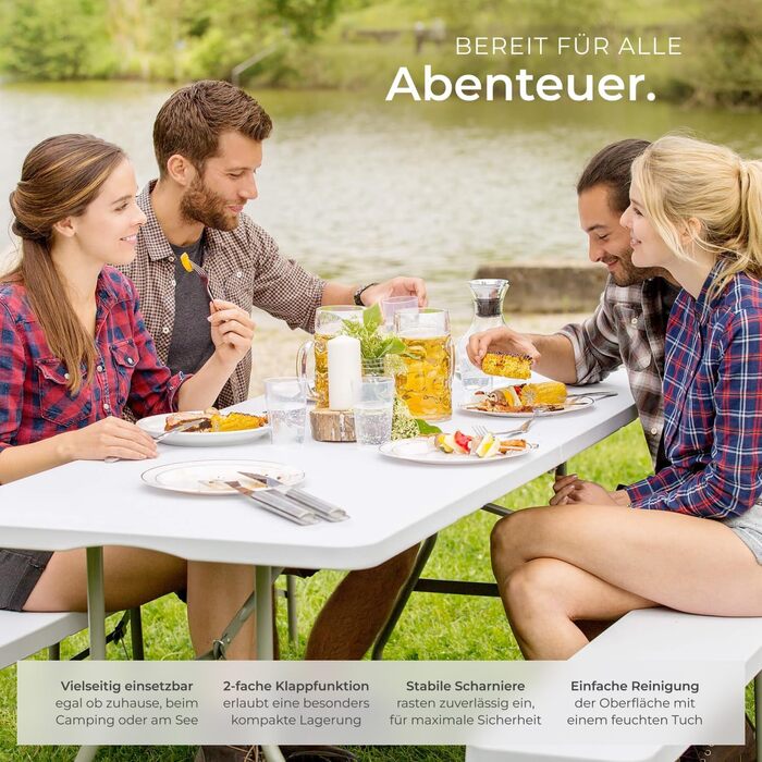 Кемпинговый стол с ремнем для переноски tectake