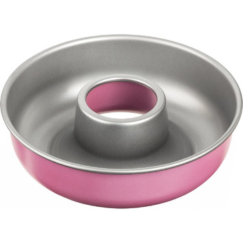 Творча студія Zenker Z7480 Ø 26 см, форма для випічки з плоским дном, кругла форма для торта з антипригарним покриттям, креативна випічка (колір рожевий, сріблястий), кількість (форма вінка)