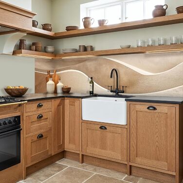 Кухонний фартух 60x80 см Самоклеючий захисний щиток для кухонної стіни Кухонний фартух Кухонні фасади Кухонні фартухи Кухонна стіна Вода - Пейзаж - (Бежевий - Природа, 80 x 300 см)