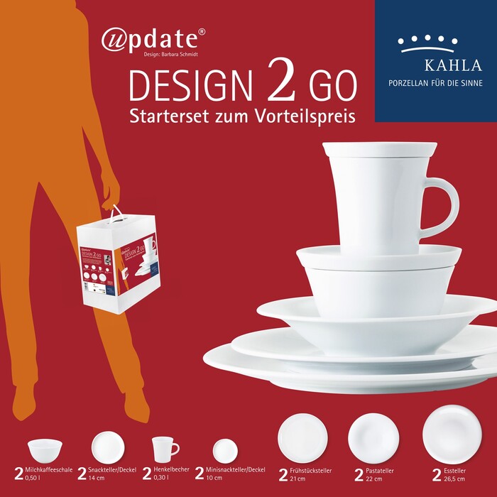 Набір столового посуду 14 предметів білий Update Design 2 Go Kahla