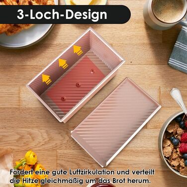 Форма для випікання хліба з кришкою, 21 x 11 x 11,5 см рожевий Aohcae